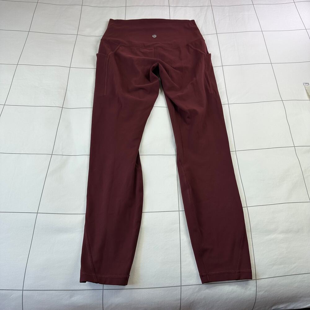 Lululemon Leggings Womens 6 Align High Rise Pockets 25" Red Merlot Yoga Pilates - Picture 4 of 12